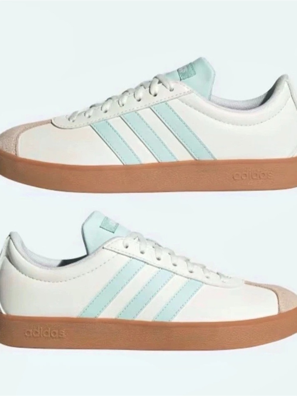 adidas VL Court Base Sneakers White & Blue US 9.5 NWT